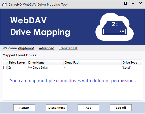 webdav client back up to mycloud