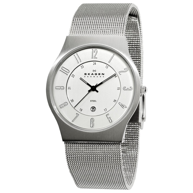 Skagen Mensgents Ultra Slim Watch Wdate 233xlssc New £110 Rrp 233xlss Ebay 8583