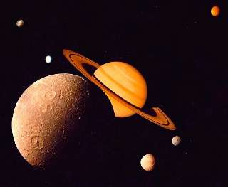 Saturn and moons